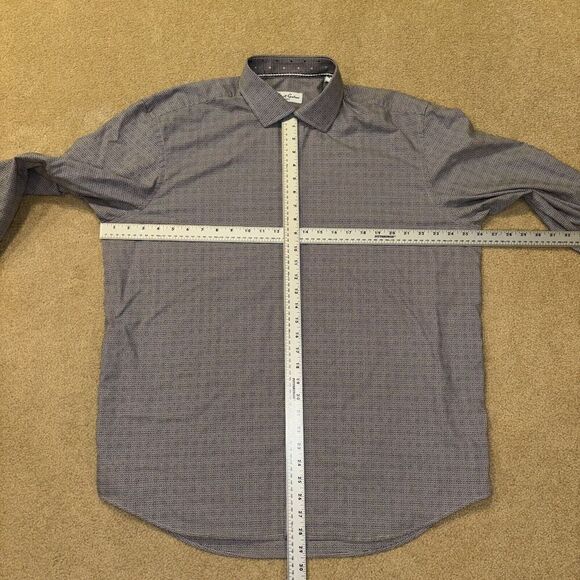 Robert Graham Houndstooth Plaid Button Down Shirt Grey White Black Size 46/18 - Picture 5 of 8